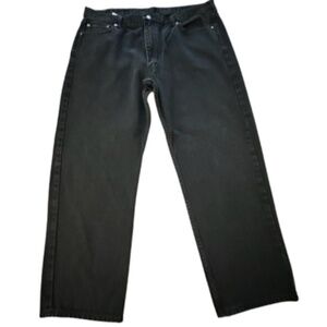 Mens Levi 550 Black Cotton Denim Relaxed Fit Jeans 46x32